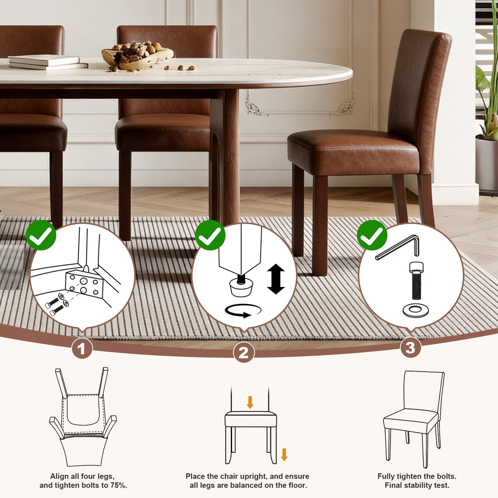 Firmoz Modern High-Back Dining Chairs with Rubberwood Legs