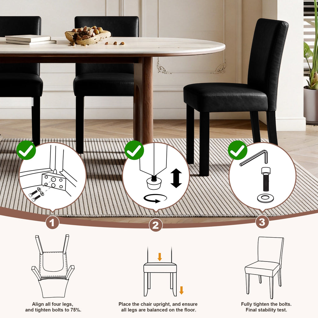 Firmoz Modern High-Back Dining Chairs with Rubberwood Legs