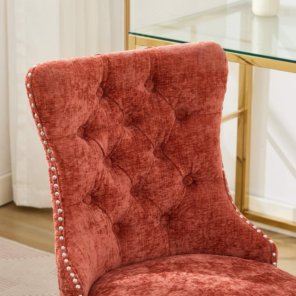 Modern Chenille Upholstered Tufted Button Home Office Chair
