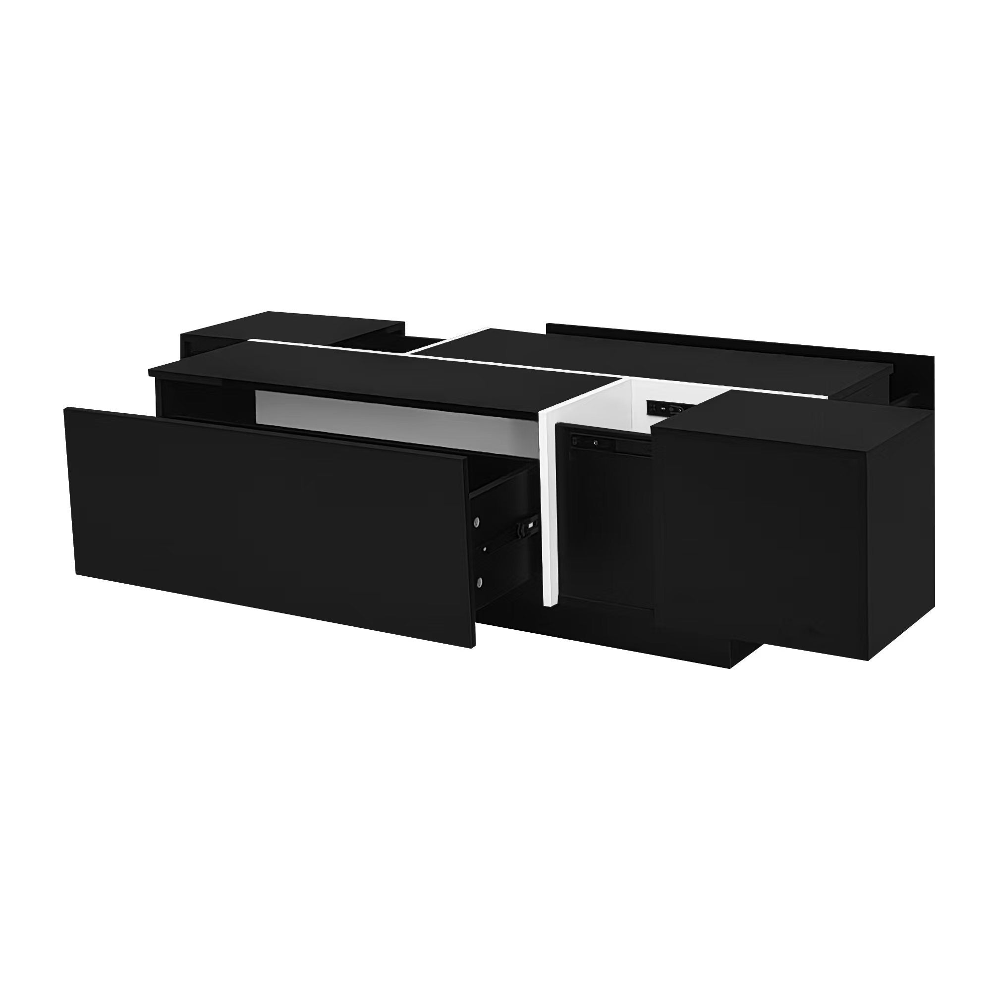 Multi-Functional Extendable Coffee Table with 2 Storage Space and Drawers