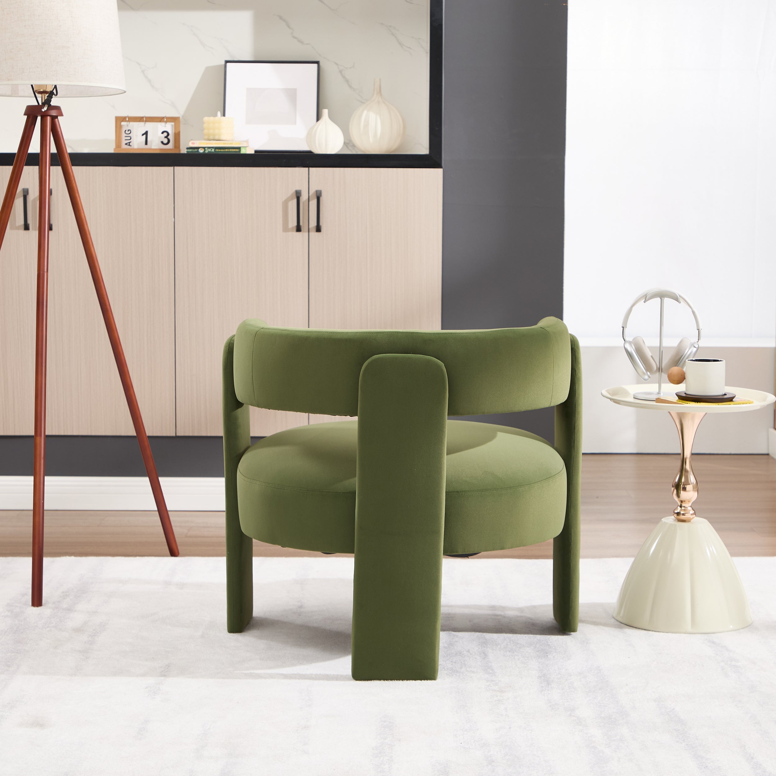 Mid-Century Velvet Comfy Single Sofa Accent Chair