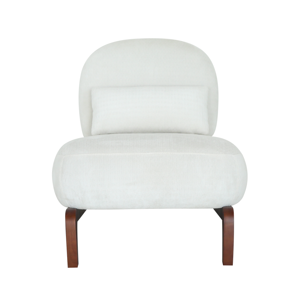 Velvet Accent Chair with Solid Wood Legs