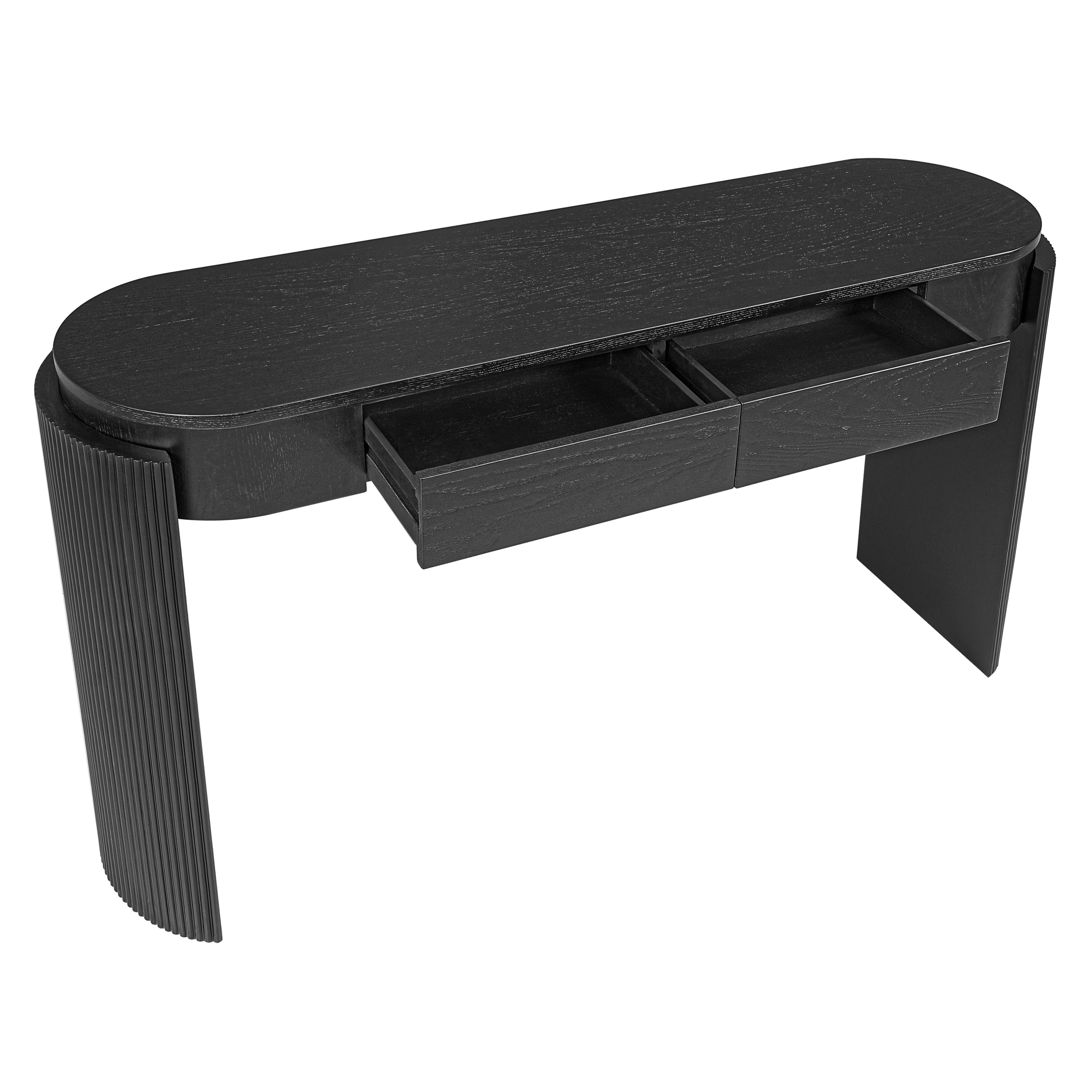 Entryway Console Table with Fluted Legs & Storage Drawers