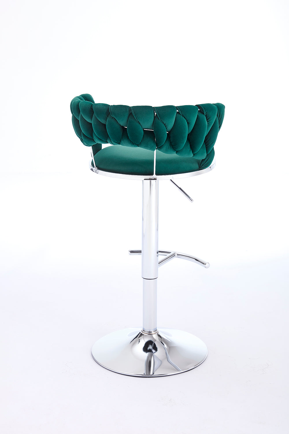 2PCS Metal Bar Stools with Chrome Footrest and Base