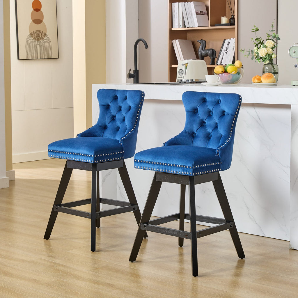 Swivel Velvet Barstools (Set of 2)