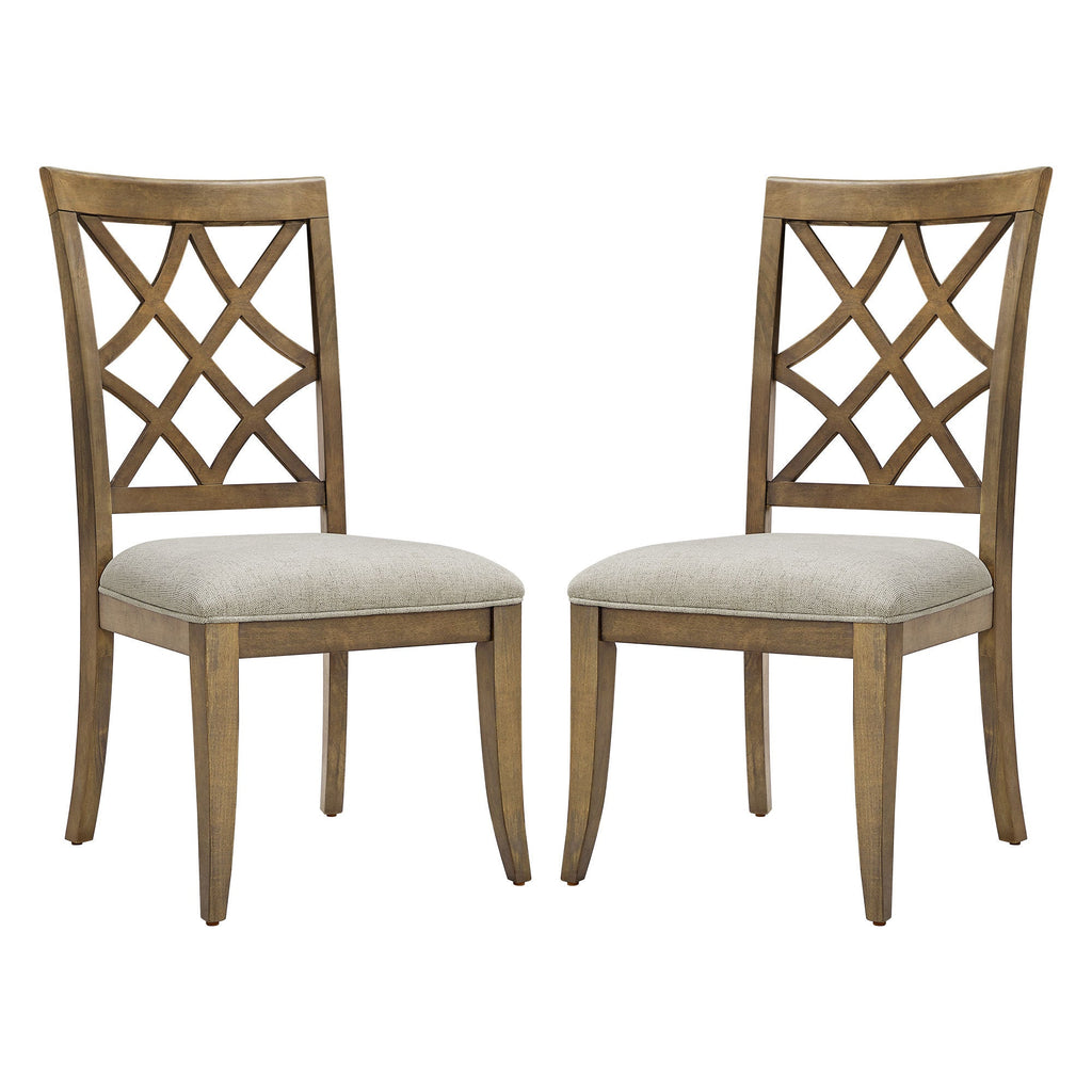 Wooden Frame Upholstered Dining Chairs (Set of 2)