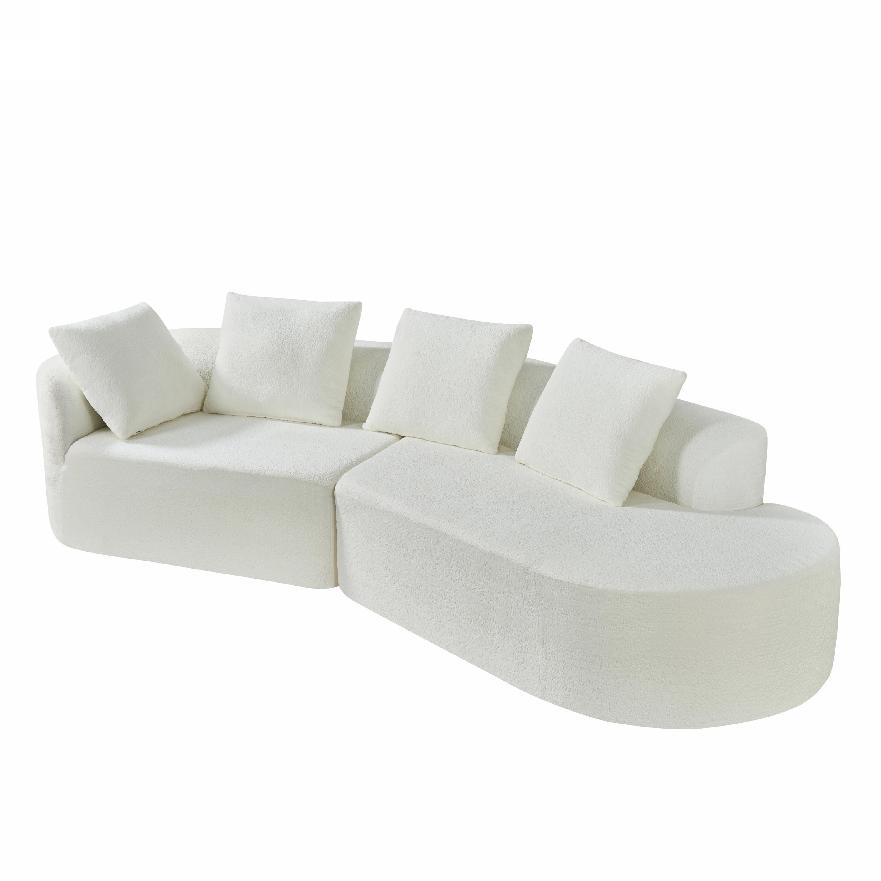 116' Modern Curved Sectional Sofa for Living Room
