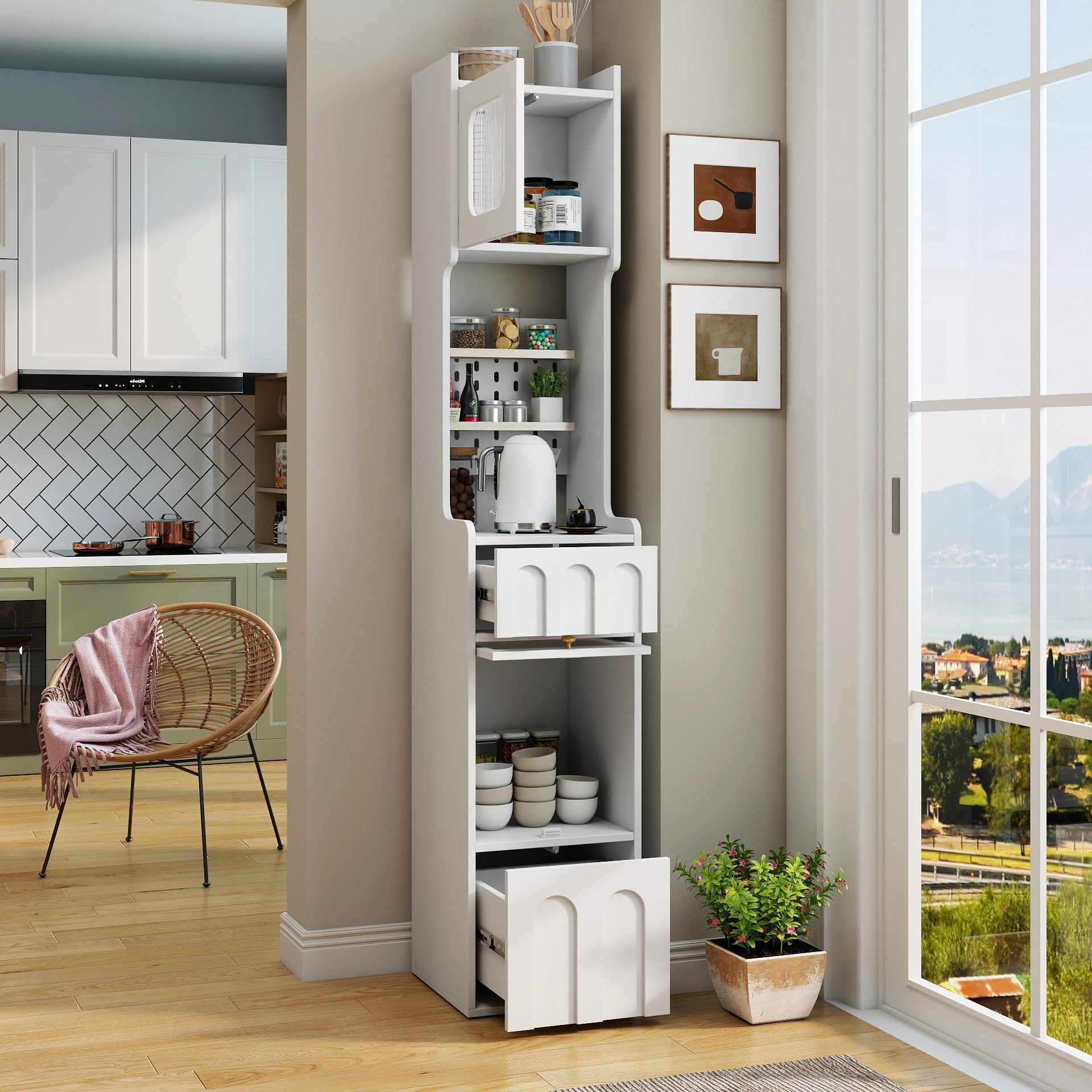 White Sideboard Storage Cabinet