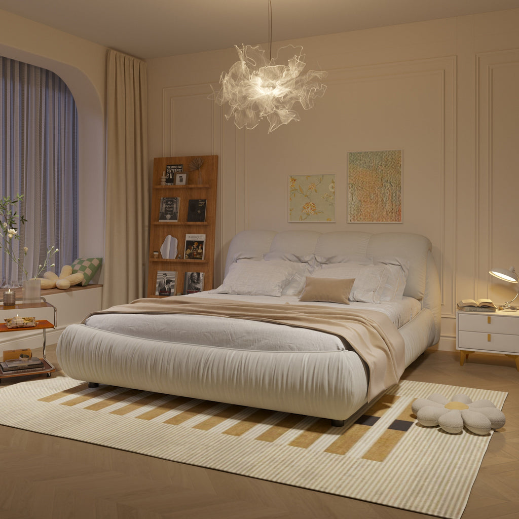 Queen Size Luxury Upholstered Platform Bed