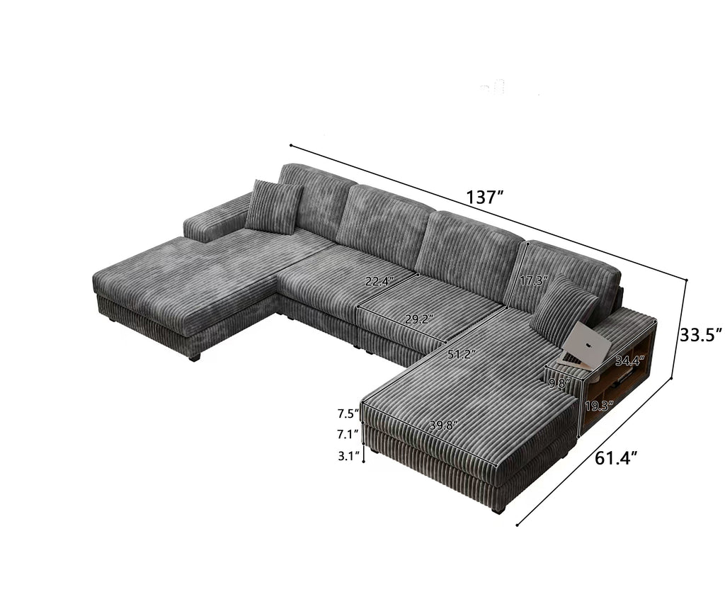 Convertible U-shaped Combination Sofa