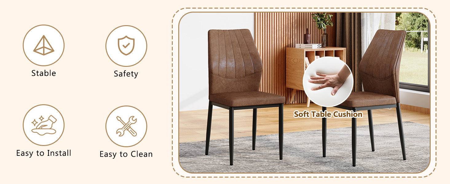 Brown Black Dining Chairs with Shell (Set of 4)