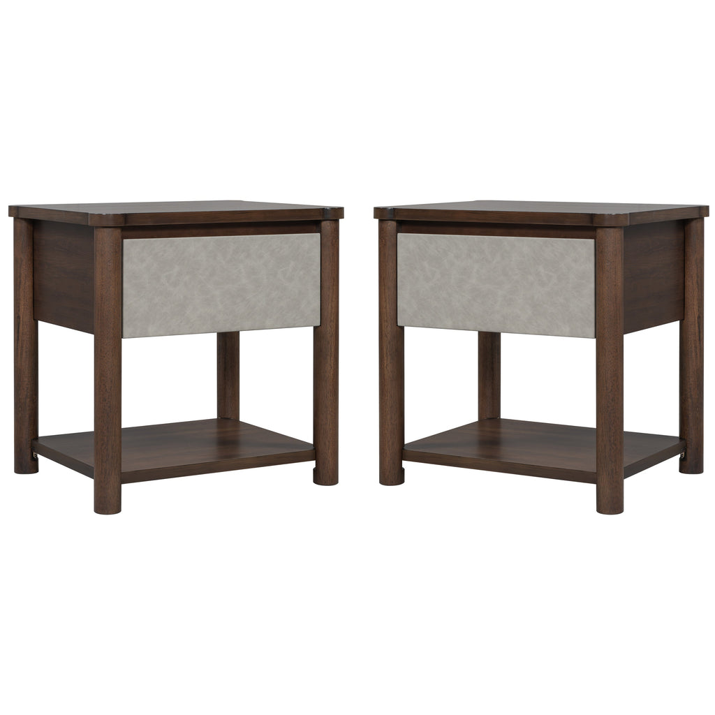 Modern King Bed Frame Set with 2 Nightstands