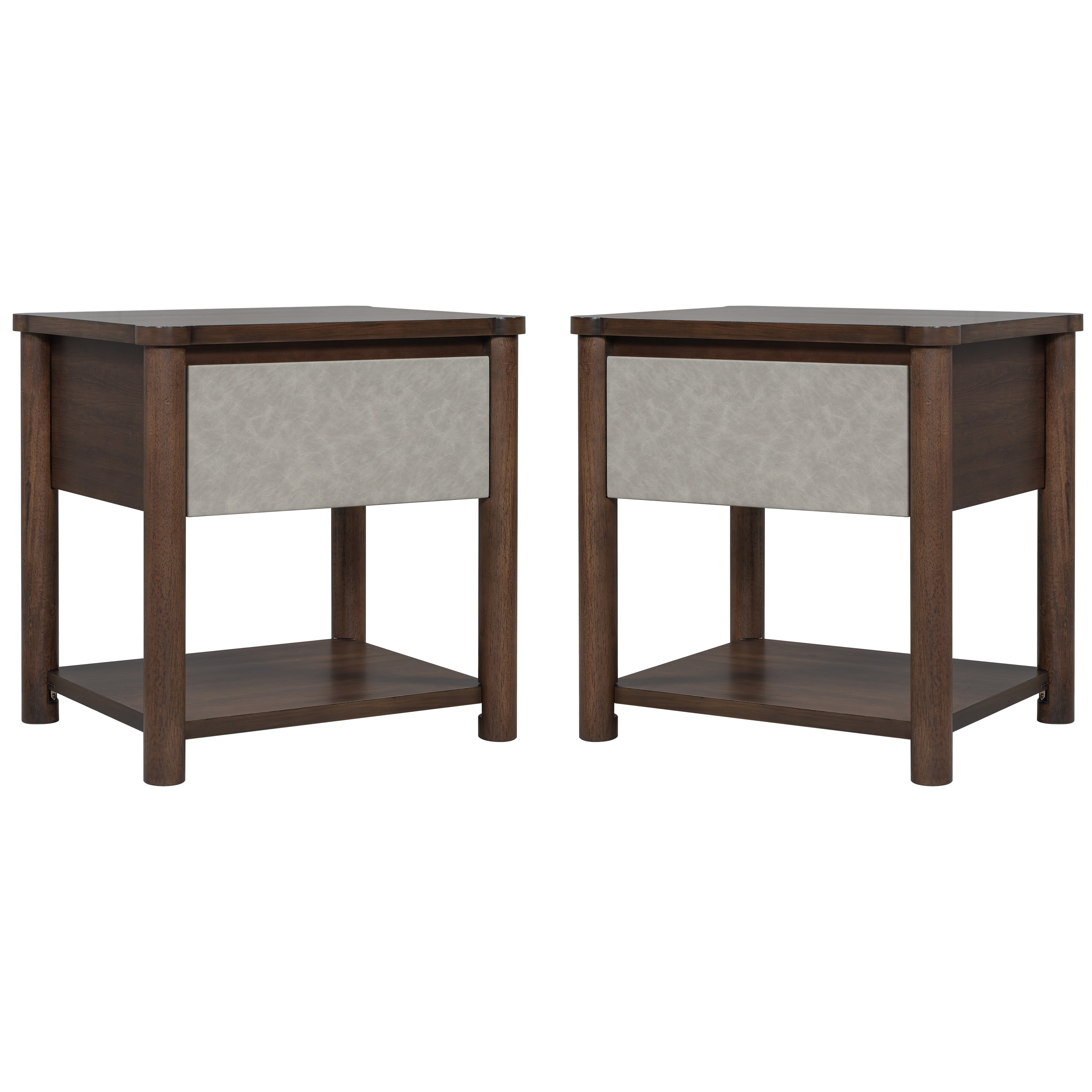 Modern King Bed Frame Set with 2 Nightstands