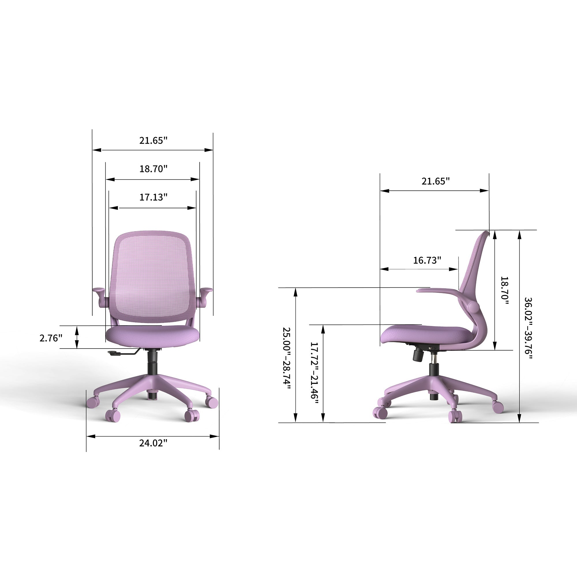 Colorful Ergonomic Office Chair with Flip-Up Armrests