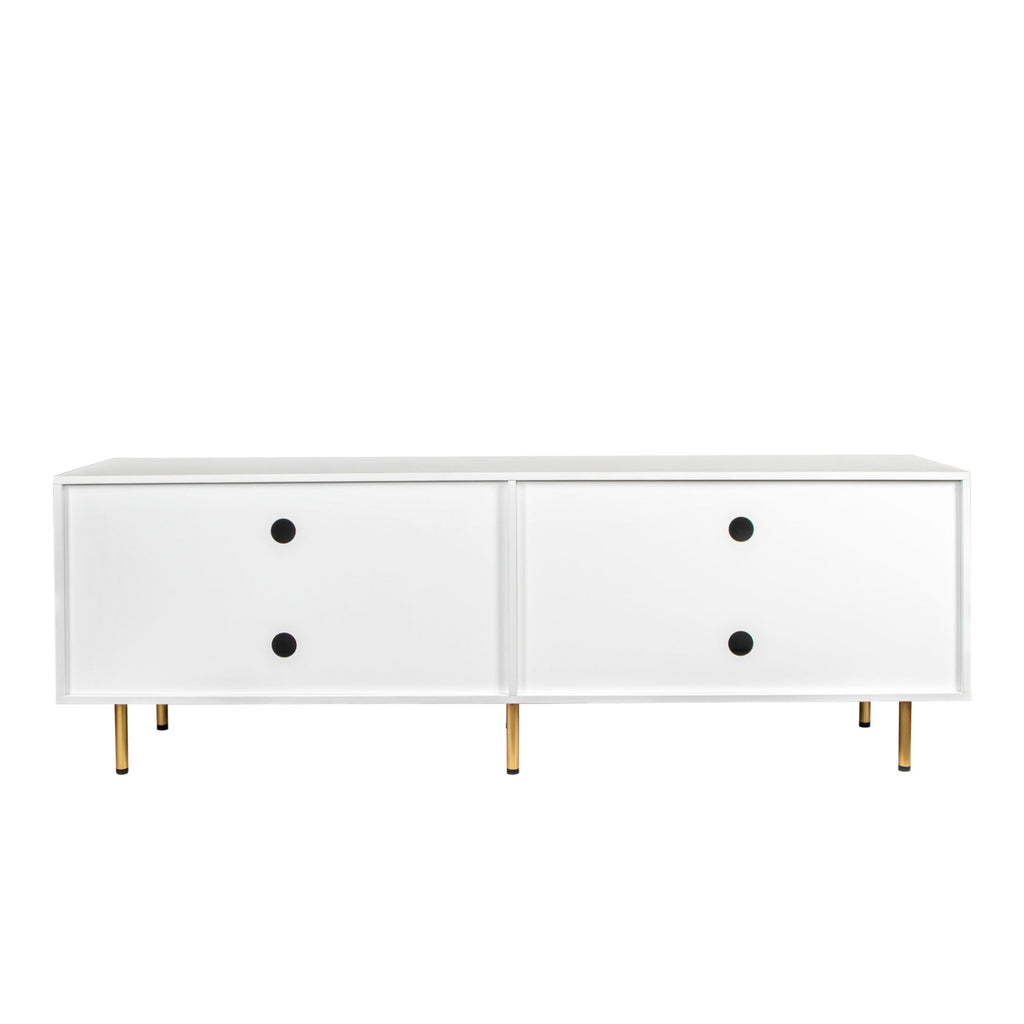 Modern Warm White TV Cabinet for 80 Inch TV Stands