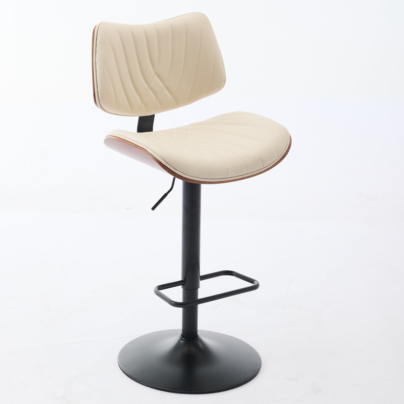 Mid Century Walnut Bentwood Bar Stools (Set of 2)