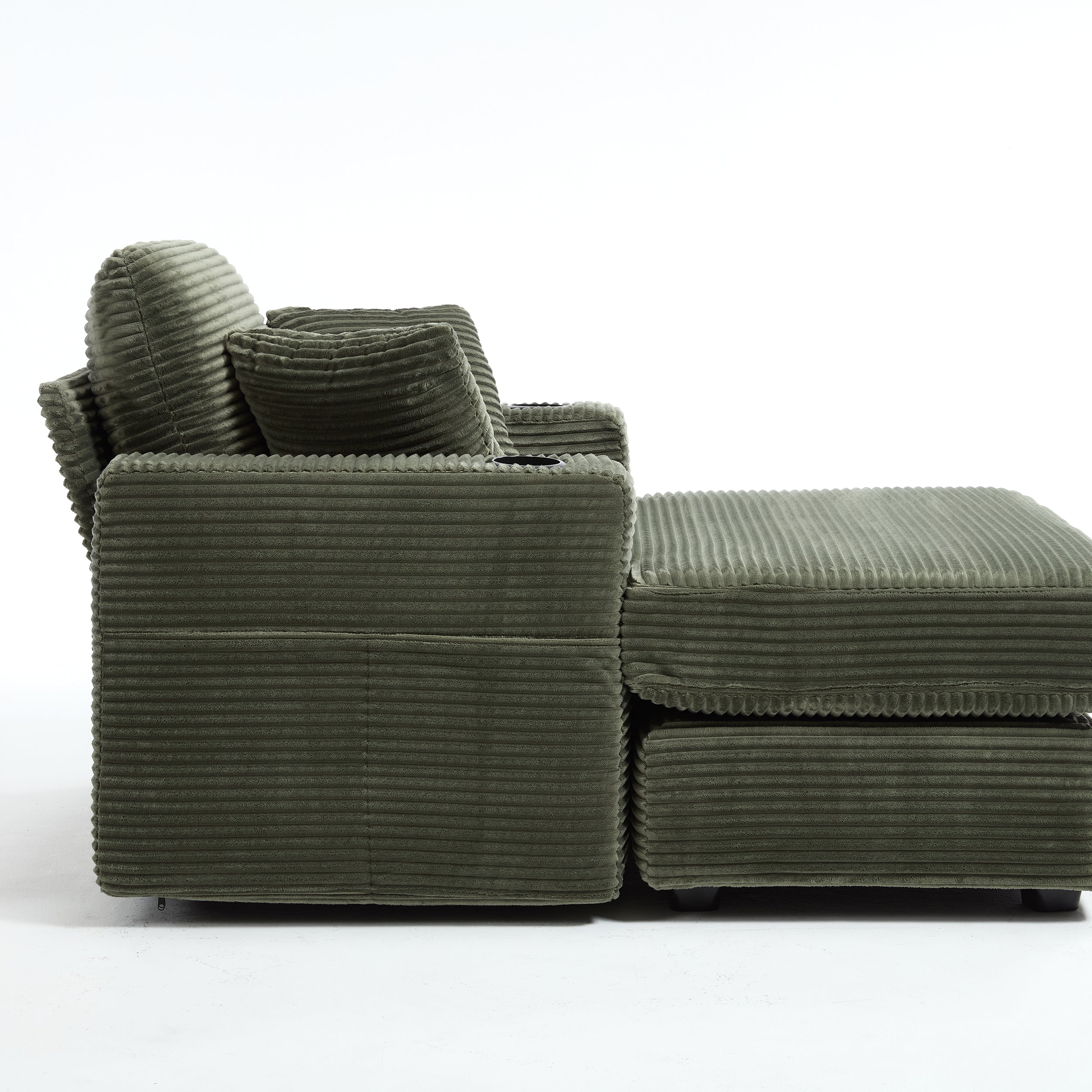 Corduroy Upholstered Chaise Lounge Sofa