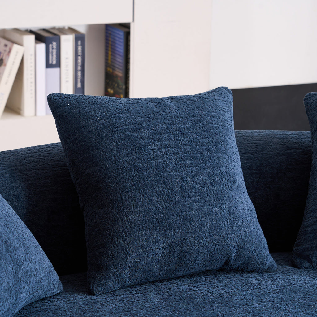 Loveseat Sofa with Wood Grain Chenille Fabric