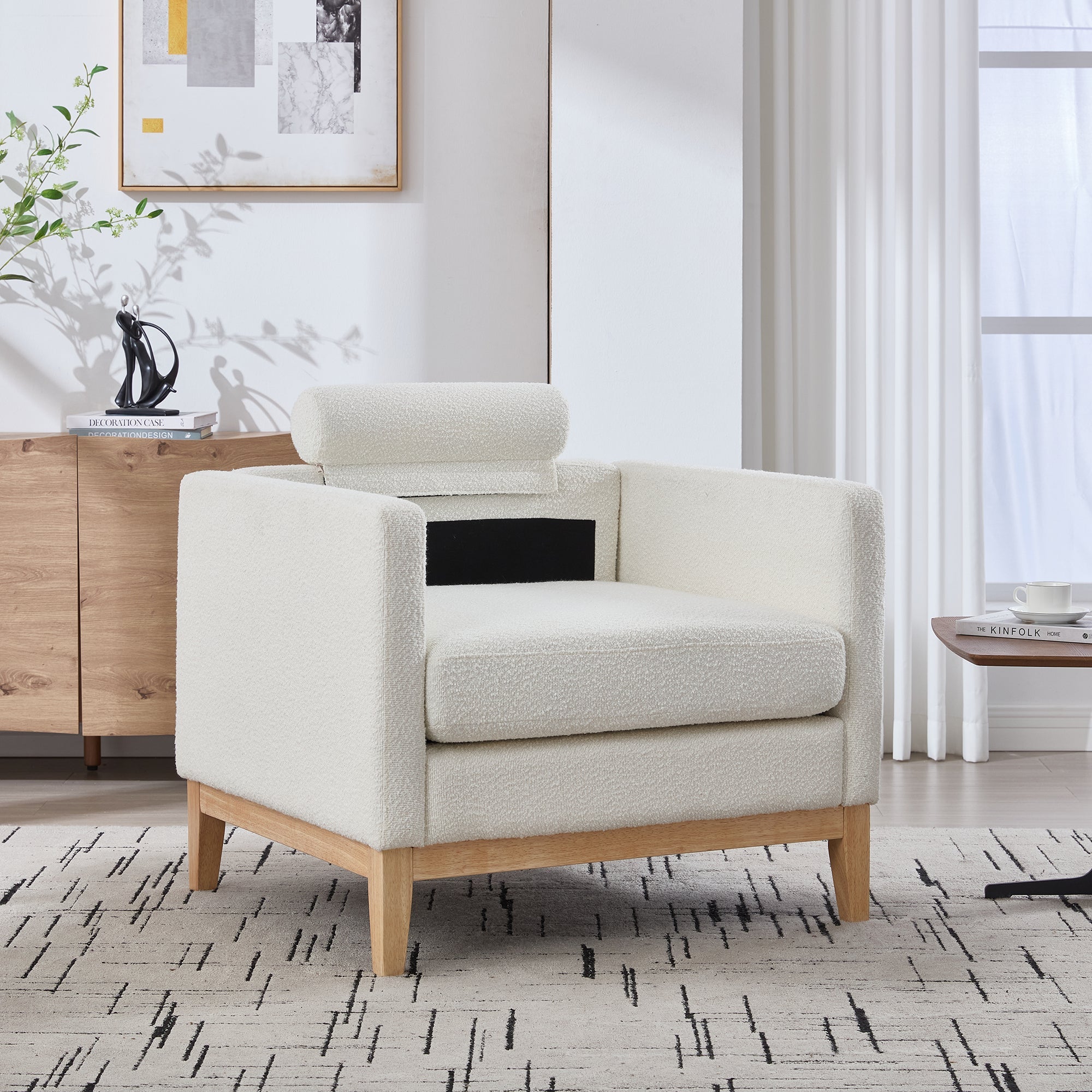 35.4' Wide Modern Farmhouse Performance Accent Sofa Chair
