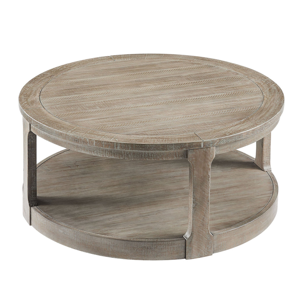 40" Large Curved 2 Tier Traditional Coffee Table with Wheels