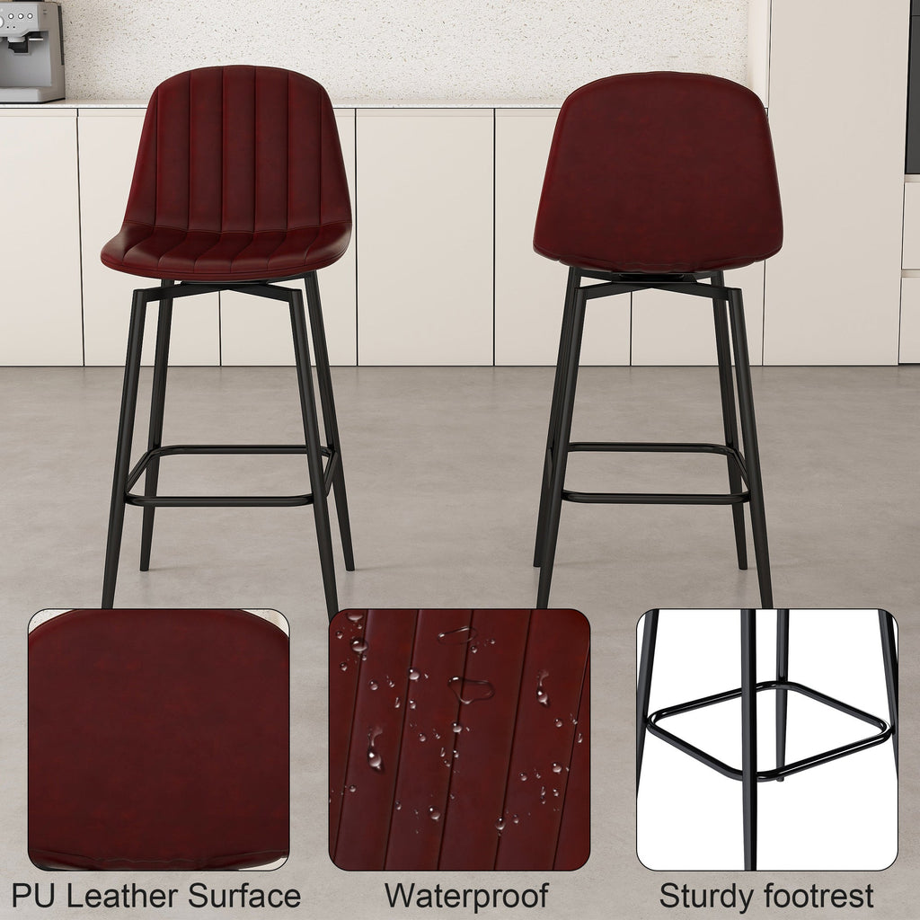 Modern Bar Stools with Swivel Mechanism (Set of 2)