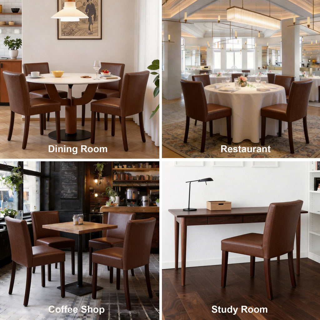 Firmoz Modern High-Back Dining Chairs with Rubberwood Legs