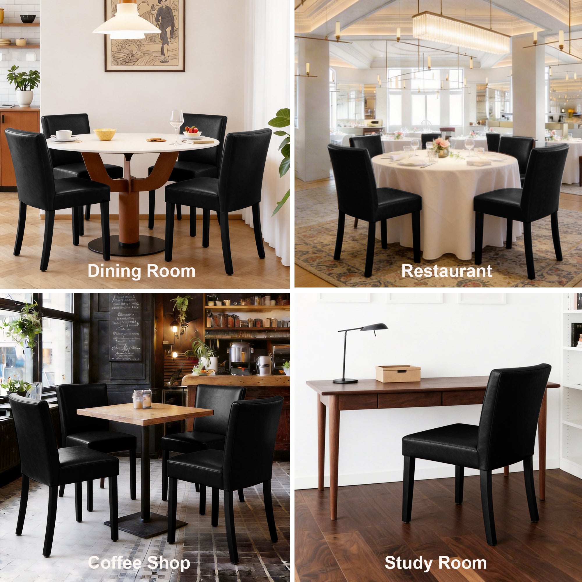 Firmoz Modern High-Back Dining Chairs with Rubberwood Legs