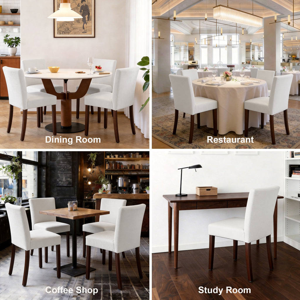 Firmoz Modern High-Back Dining Chairs with Rubberwood Legs