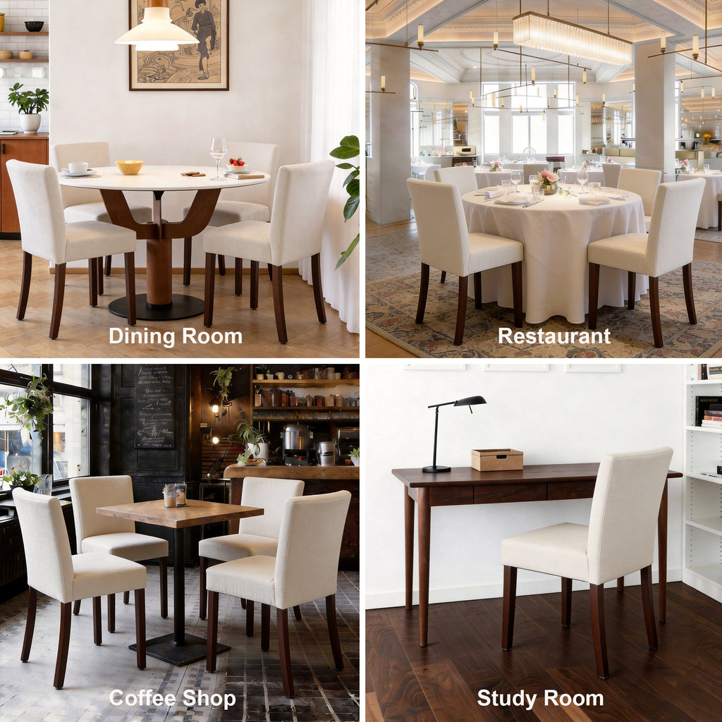Firmoz Modern High-Back Dining Chairs with Rubberwood Legs