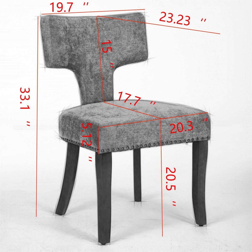 Mid Century Farmhouse Linen Fabric Dining Chairs (Set of 2)