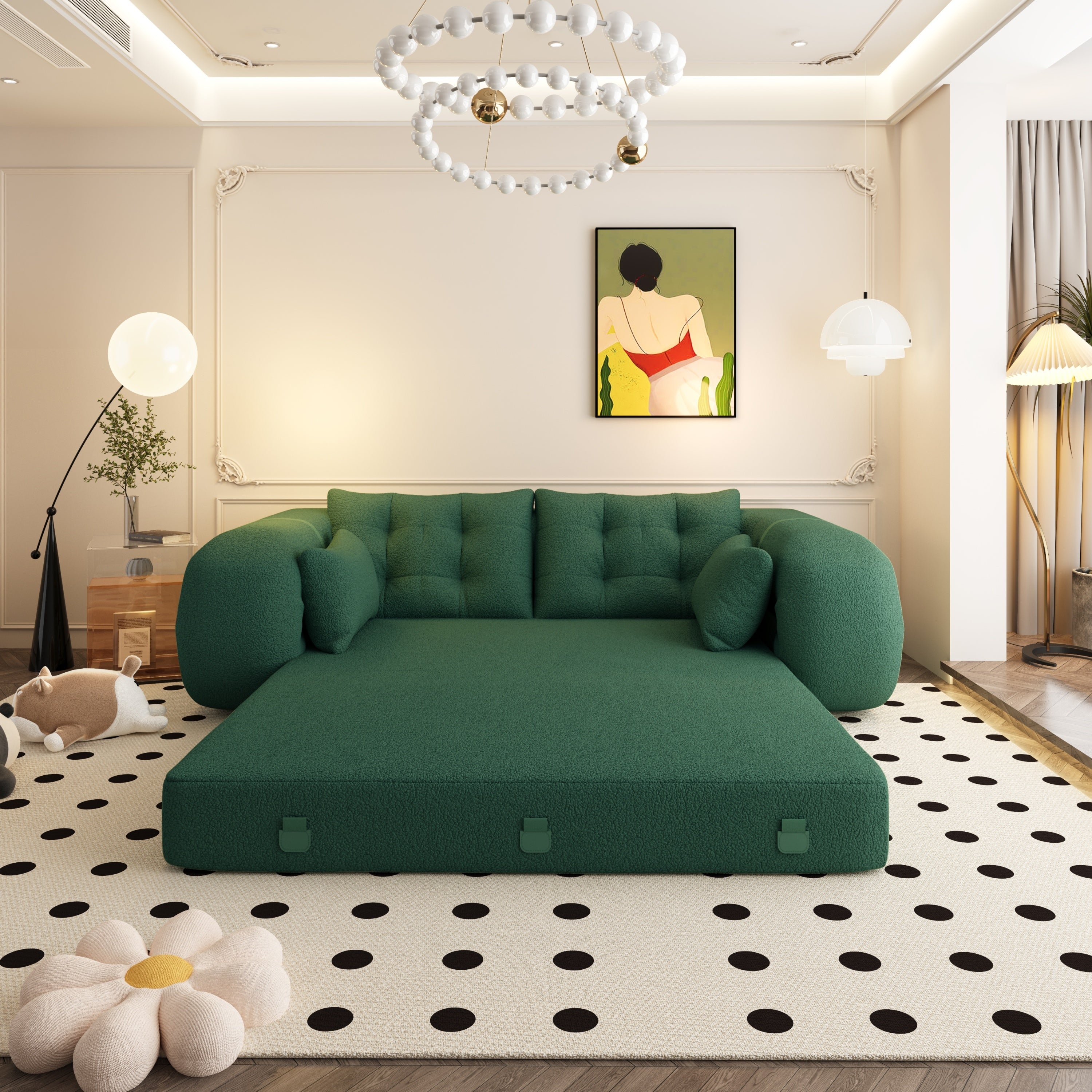 78.7 ' Multi-Functional Teddy Foldable Sofa Bed
