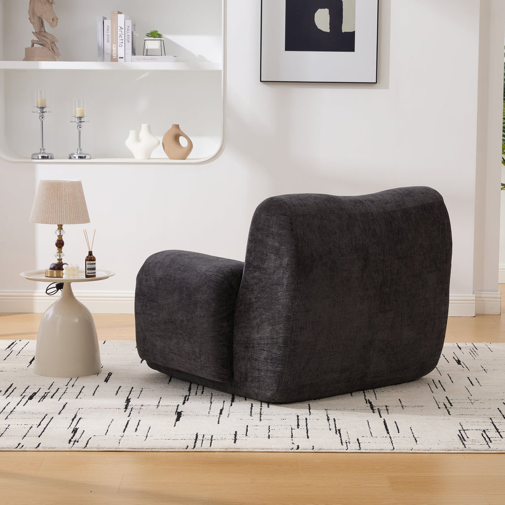 Modern Chenille Vertical Stripe Accent Chair