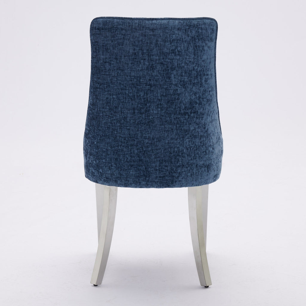 Rayon Cloth Flocking Chenille Dining Chairs (Set of 2 )