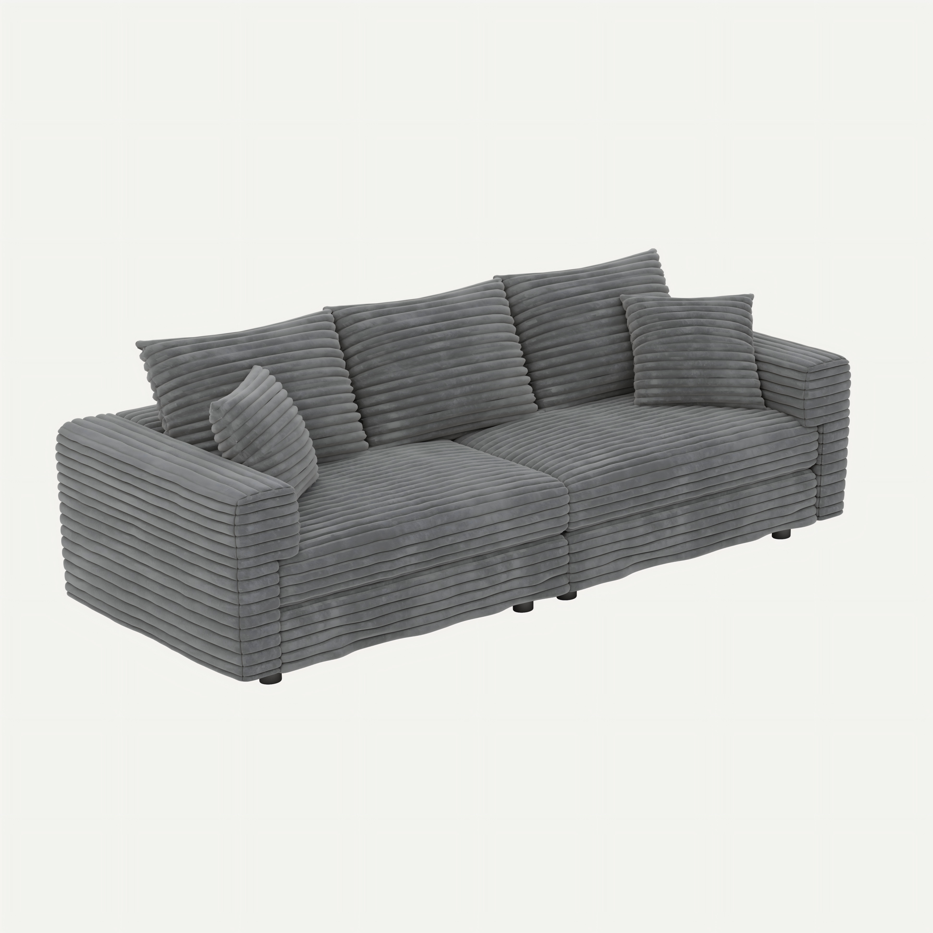 82.7' Modern Comfy Cloud Couch Sofa with Soft Pillows + Ottomans Option
