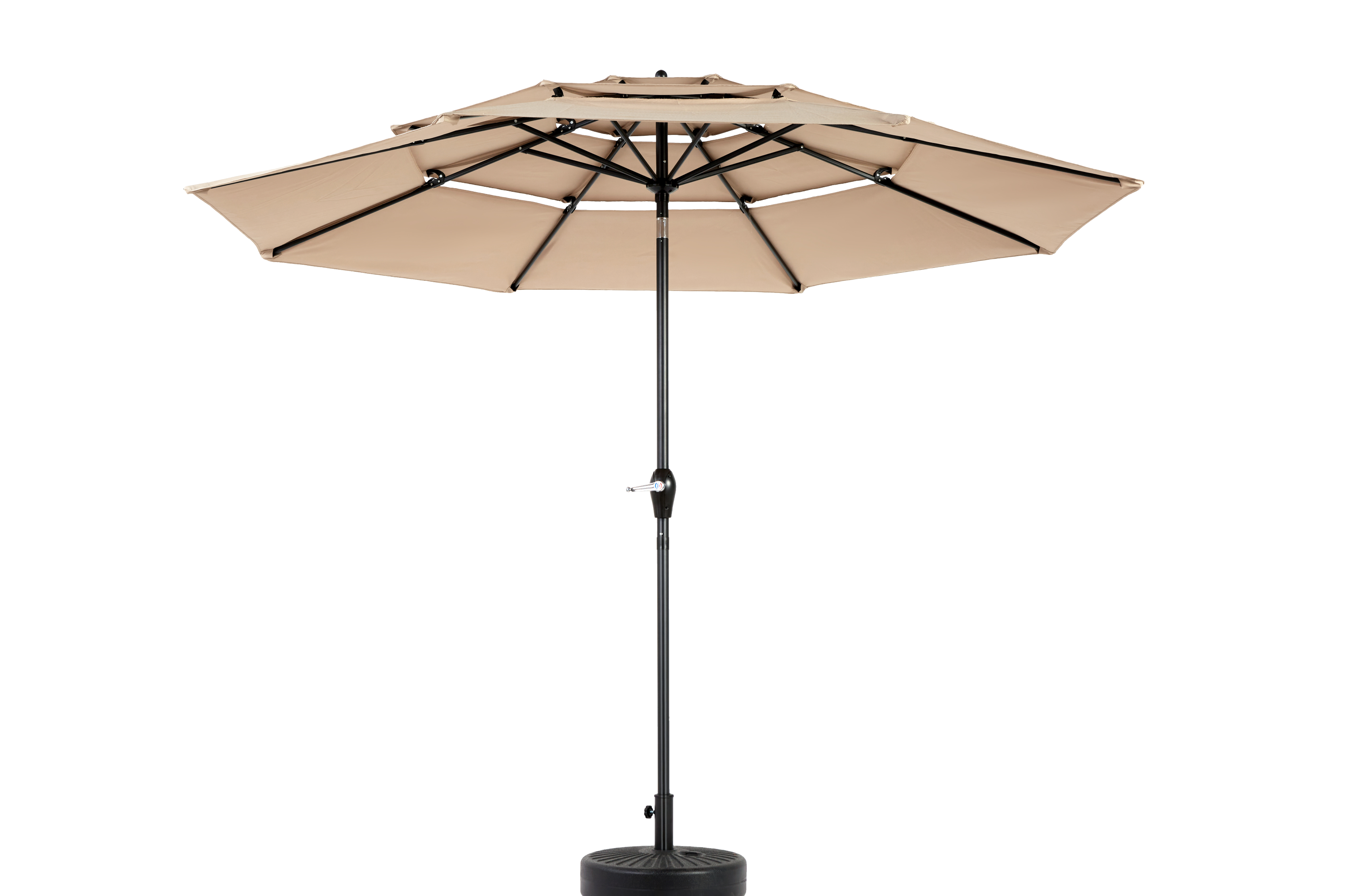 10ft 3-Tier Aluminium Patio Umbrella with Auto-Tilt (No Base)