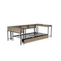 Modern Twin Bed with LED Light and Charging Station