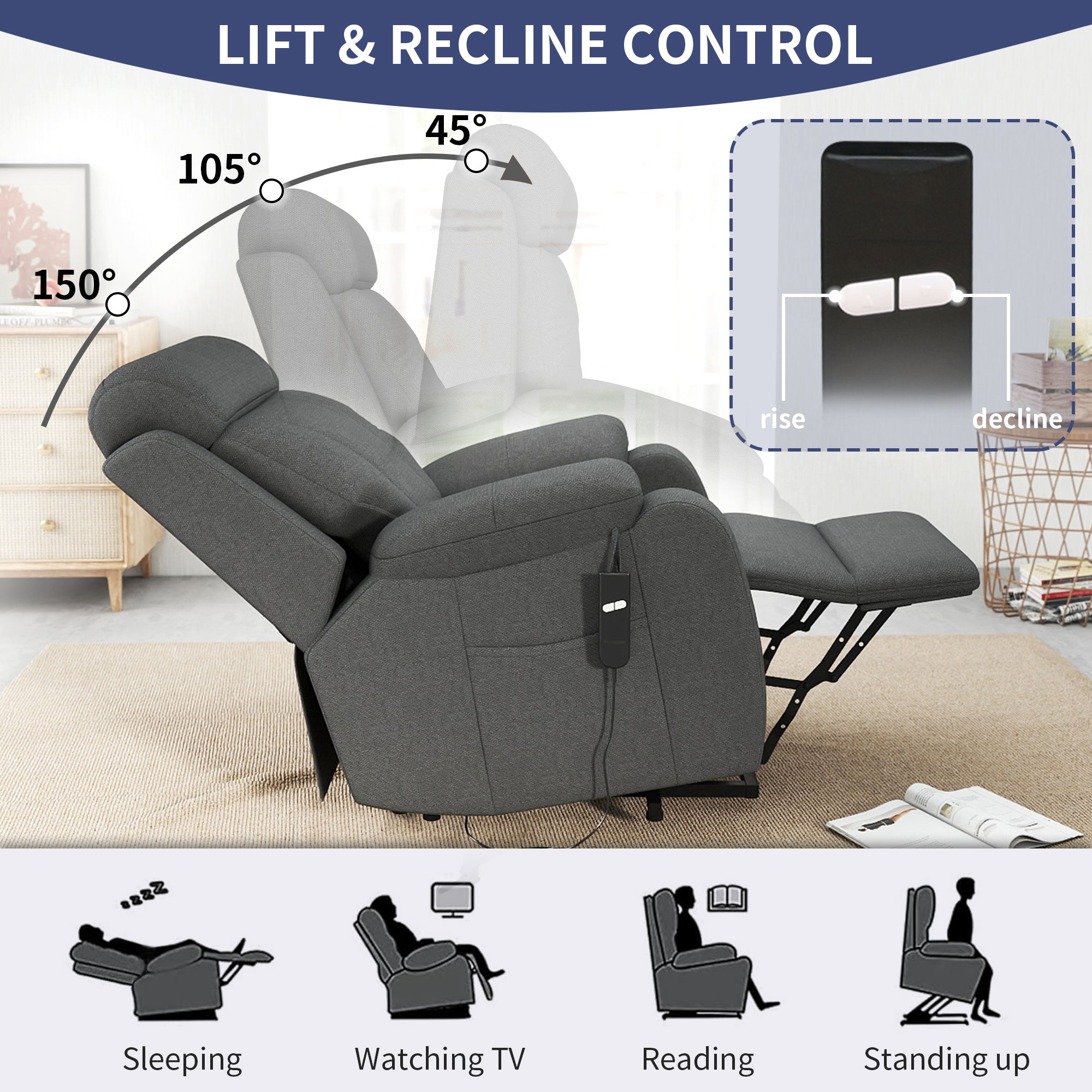 Electric Heavy Duty Lift Chair Recliners Chair for Small Spaces