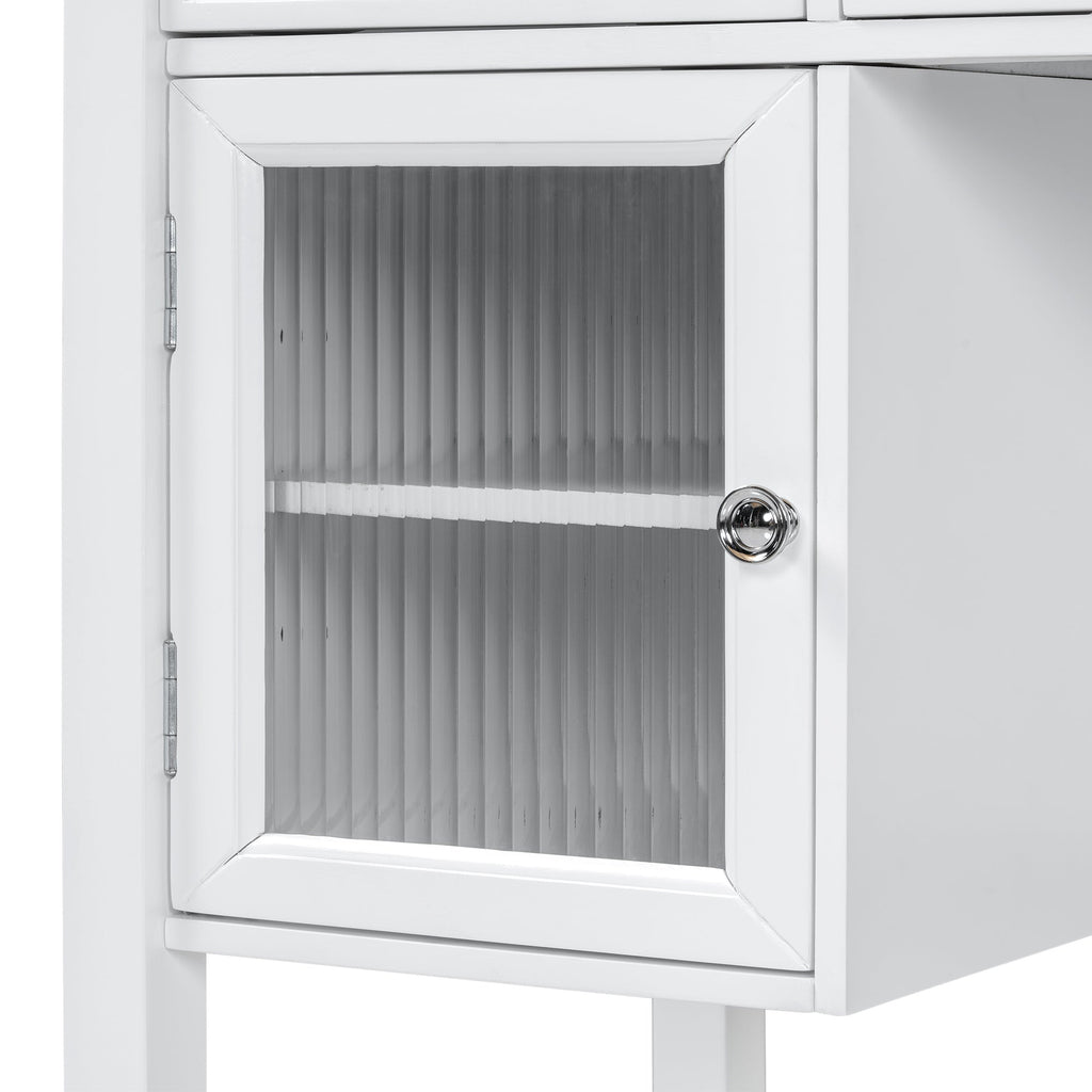 Elegant White Makeup Vanity Desk