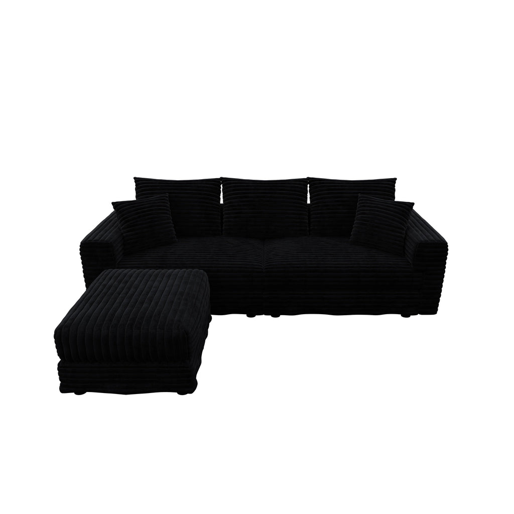 82.7' Modern Comfy Cloud Couch Sofa with Soft Pillows + Ottomans Option