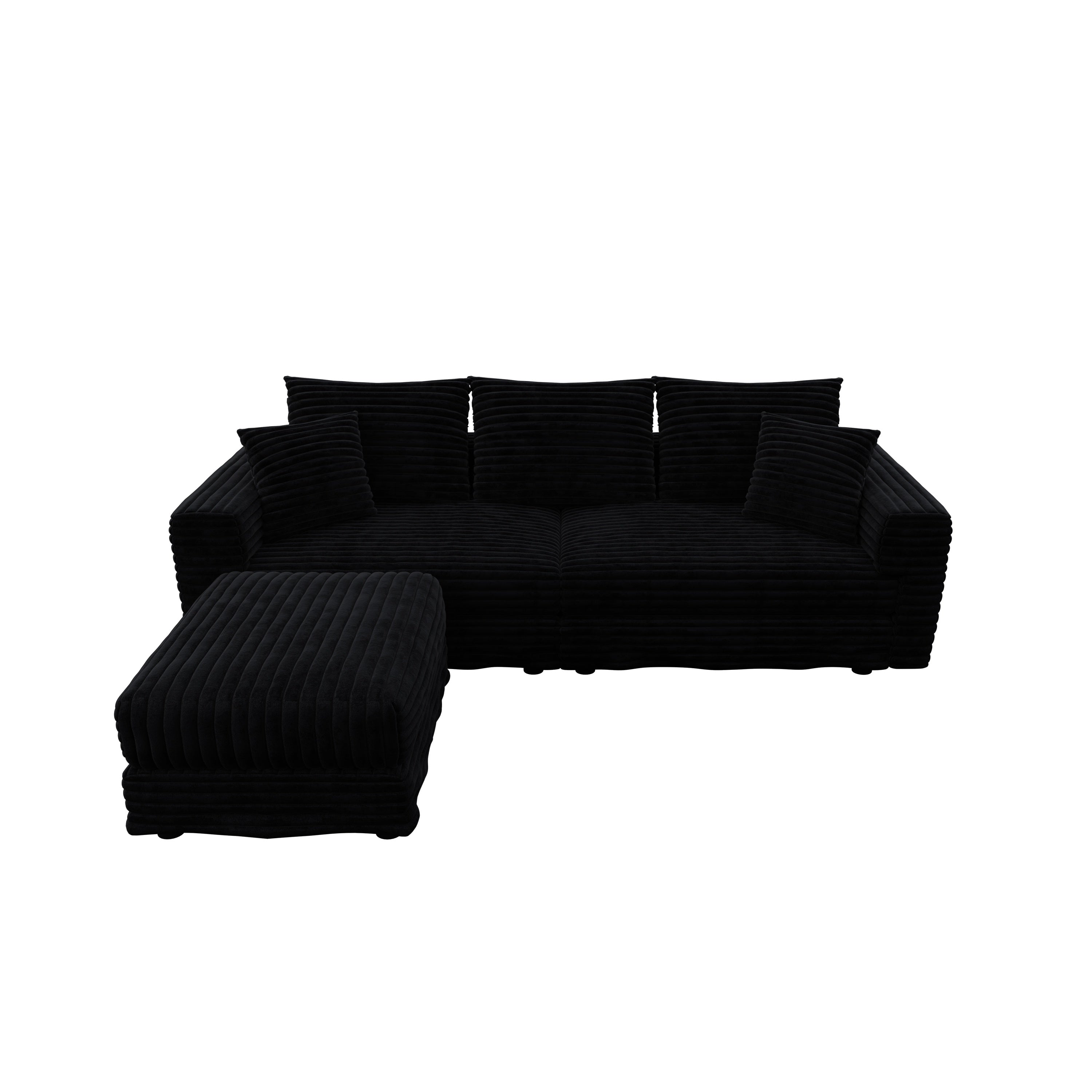 82.7' Modern Comfy Cloud Couch Sofa with Soft Pillows + Ottomans Option