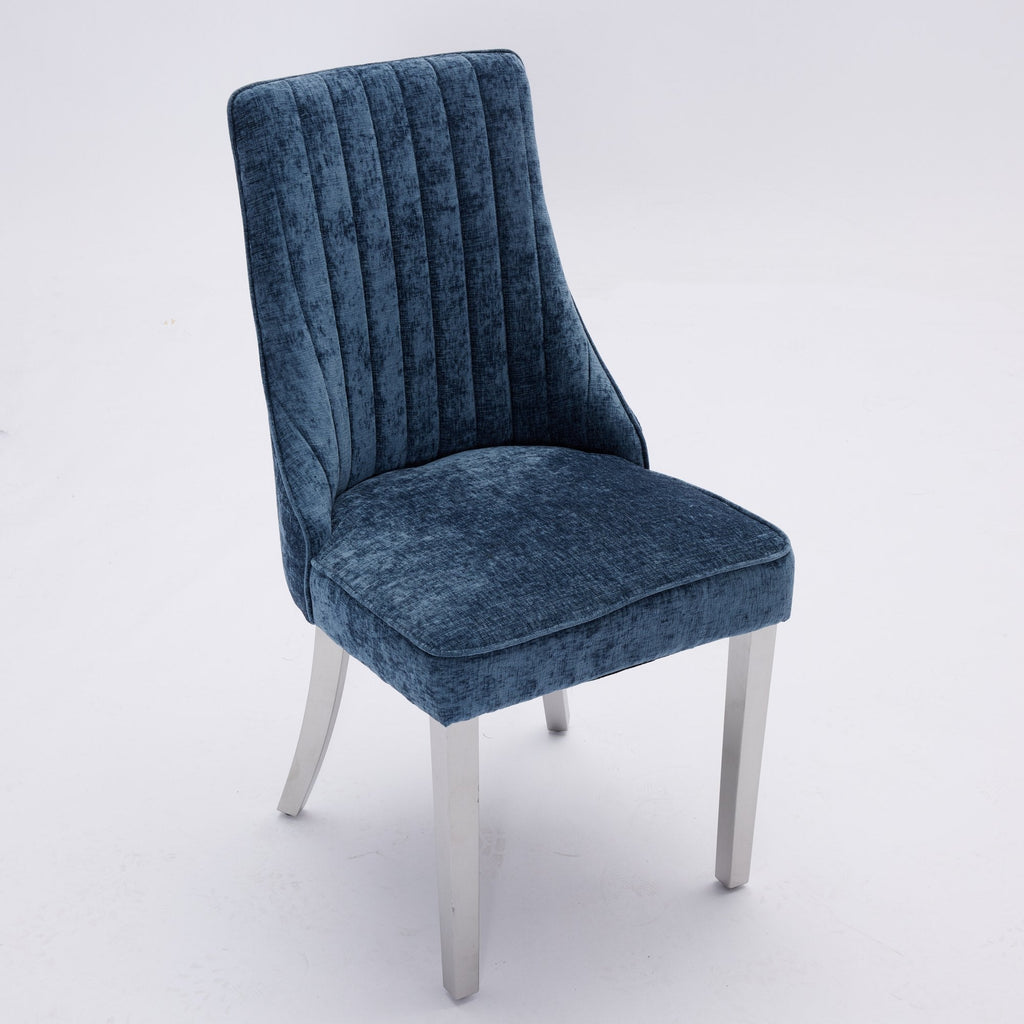 Rayon Cloth Flocking Chenille Dining Chairs (Set of 2 )