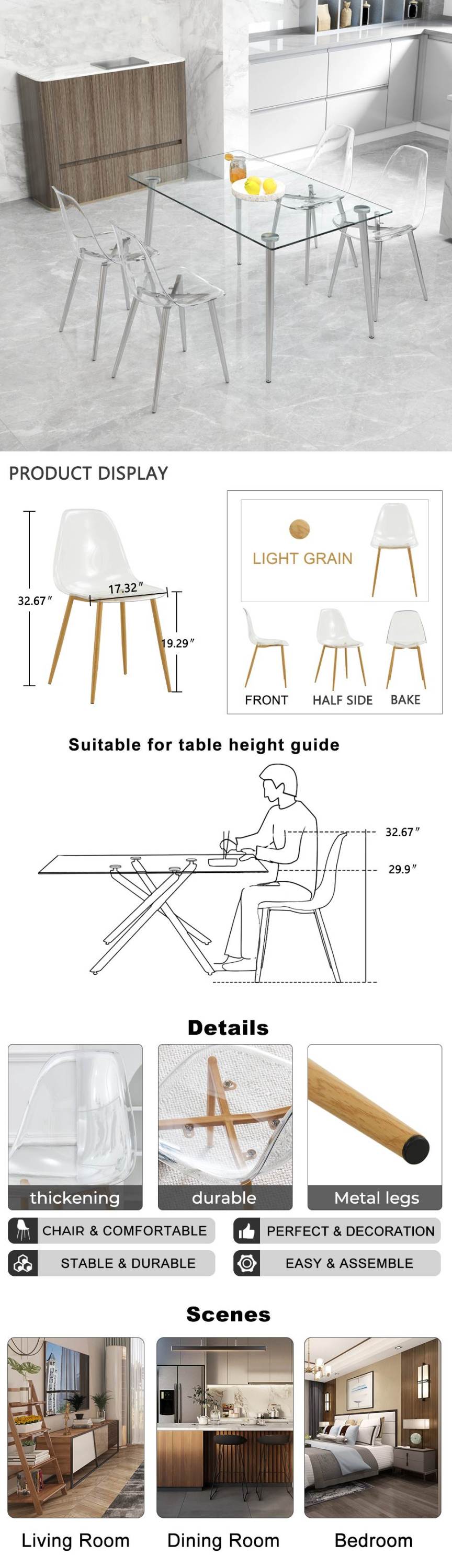 Modern Minimalist Transparent Metal Dining Chairs