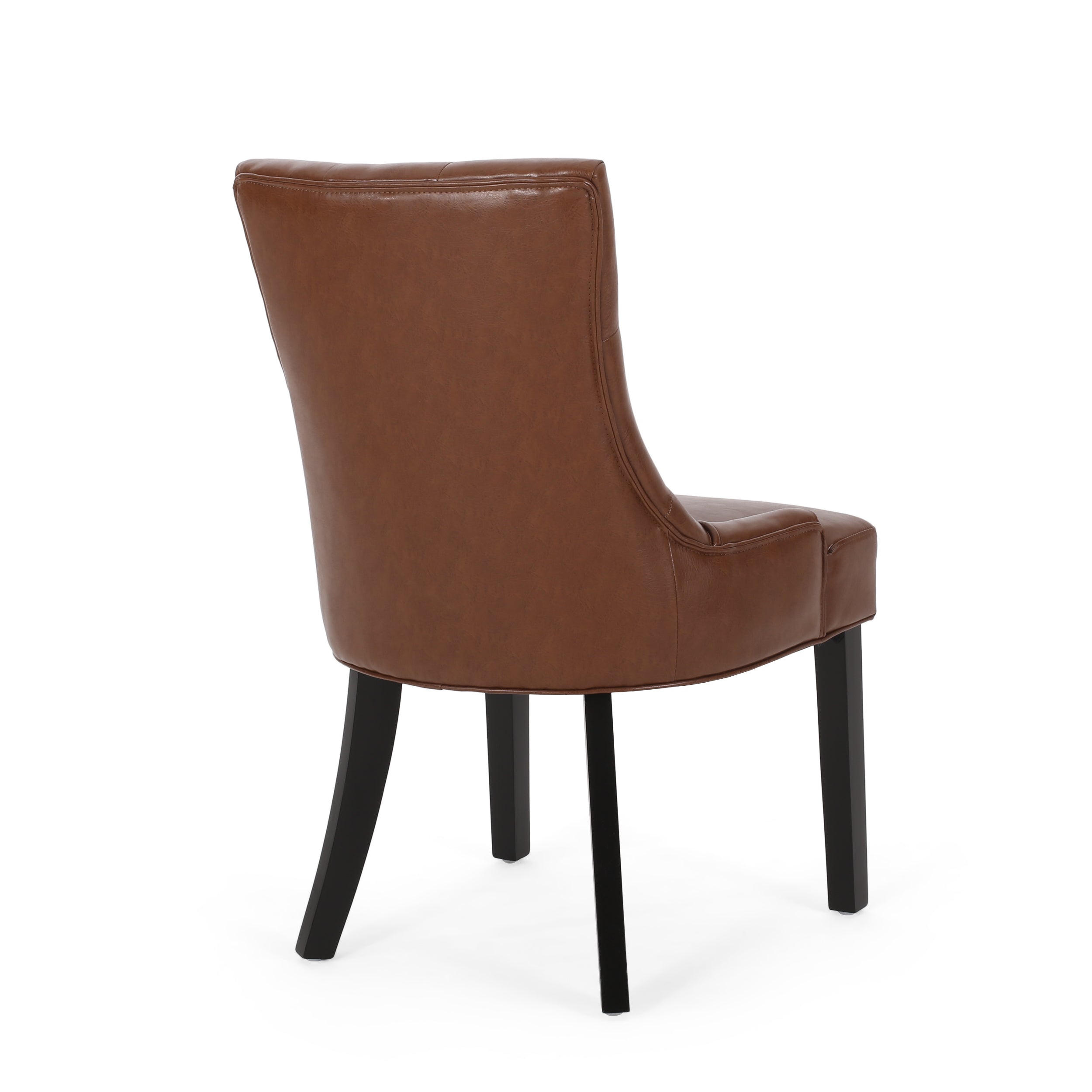Contemporary  Light Brown PU Dining Chair (Set of 2)