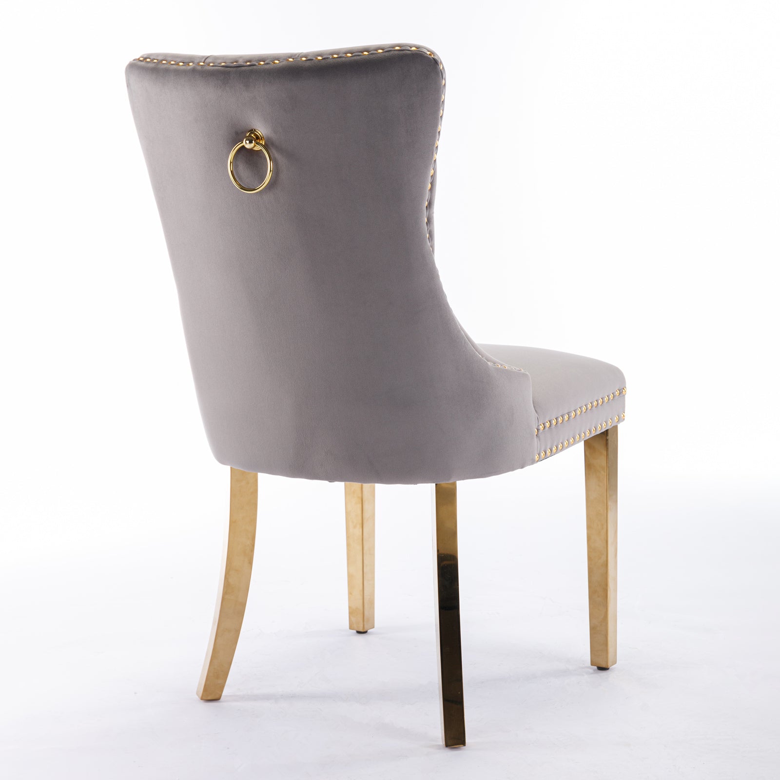 Modern High-end Tufted Solid Wood Velvet Dining Chair(Set of 2)