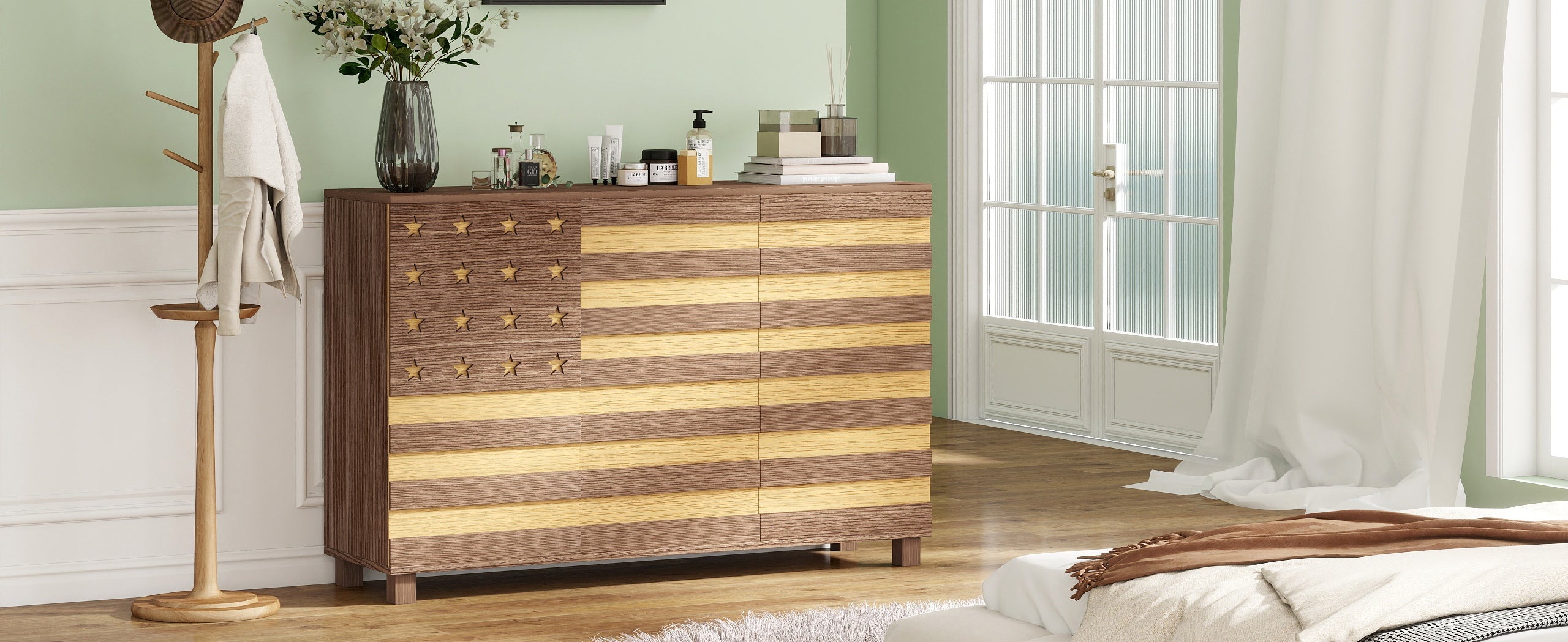 55' Buffet Sideboard Cabinet with Hand Carved Craftsmanship
