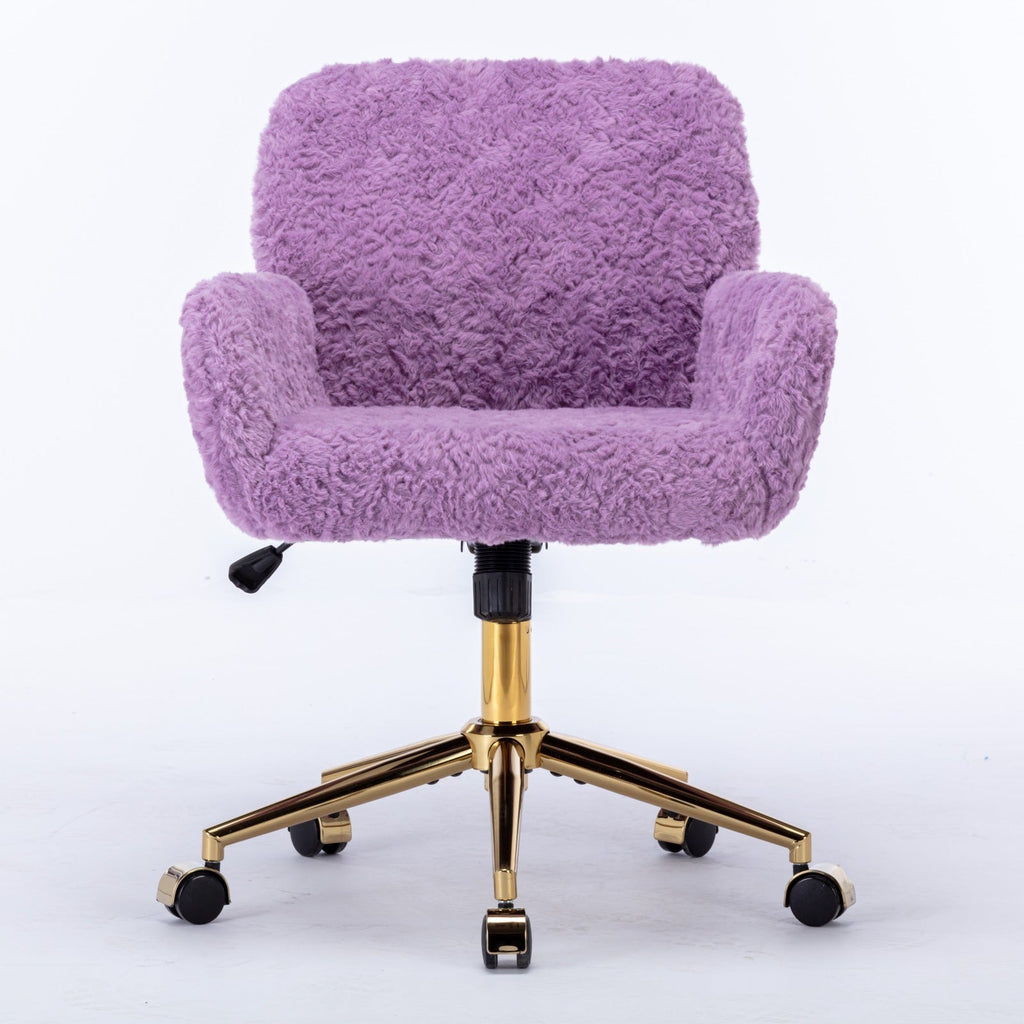 Violet Velve Home Office Chair with Golden Metal Base