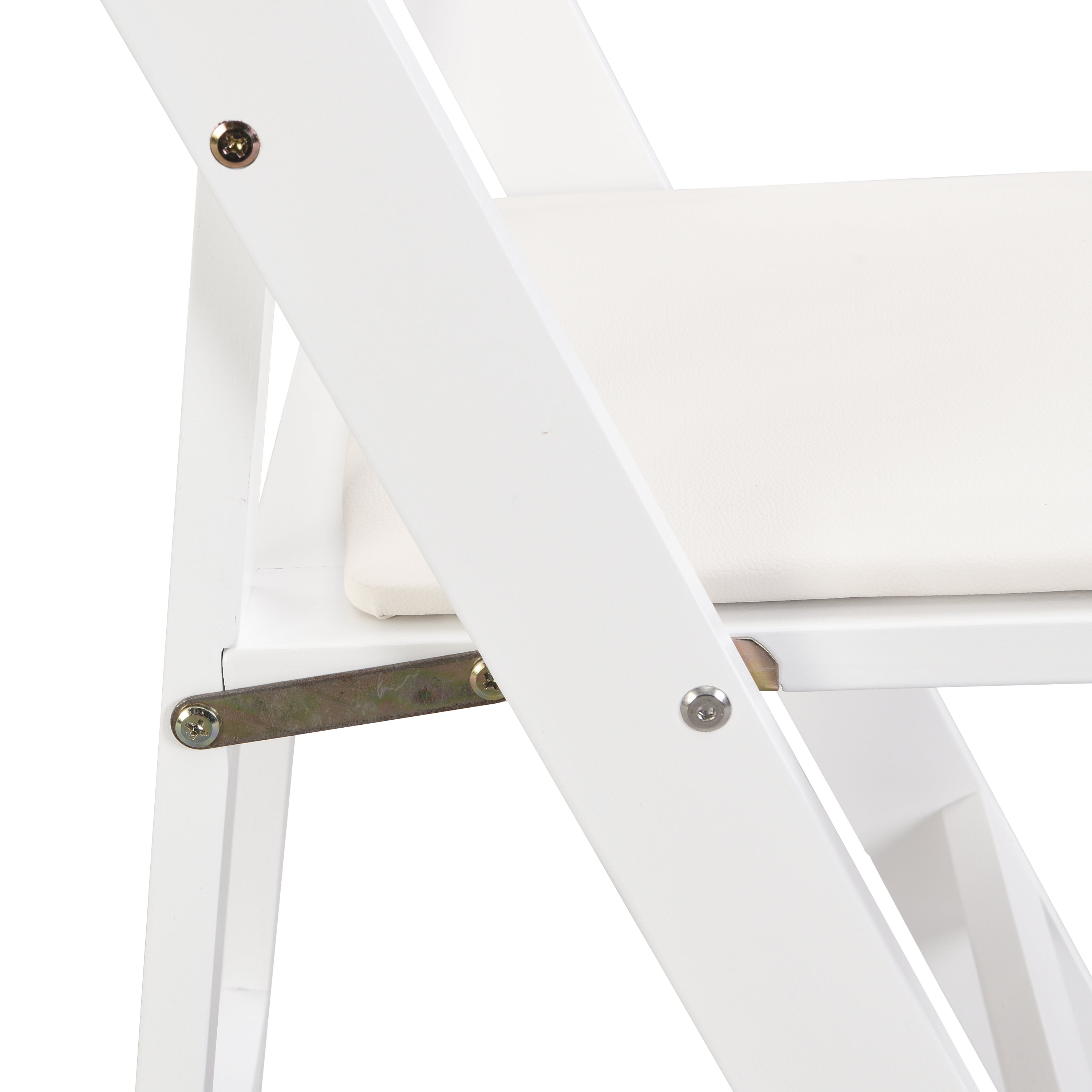 Set of 4 Folding Chairs Cushioned Solid Wood Space-Saving Dining Chairs