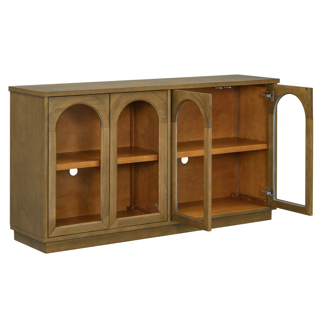 4-Door Large Arched Buffet  Storage Cabinet