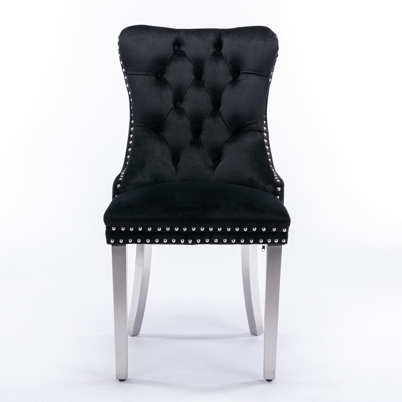 Modern High-end Tufted Solid Wood Velvet Dining Chairs (Set of 2)