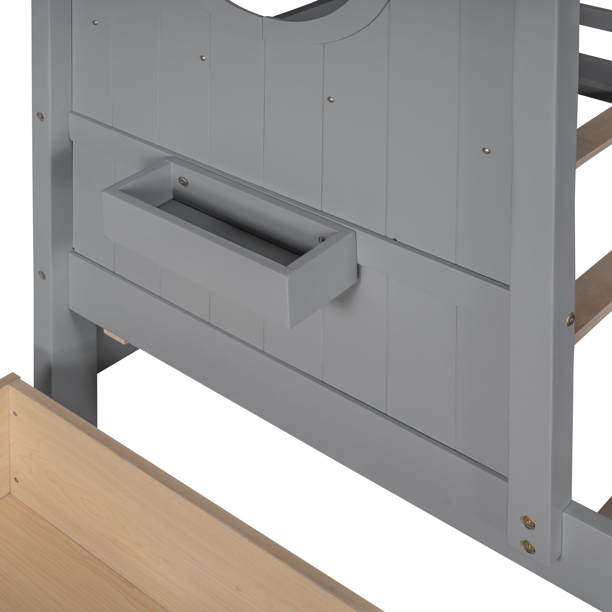 Wooden Twin Size House Bed with 2 Drawers